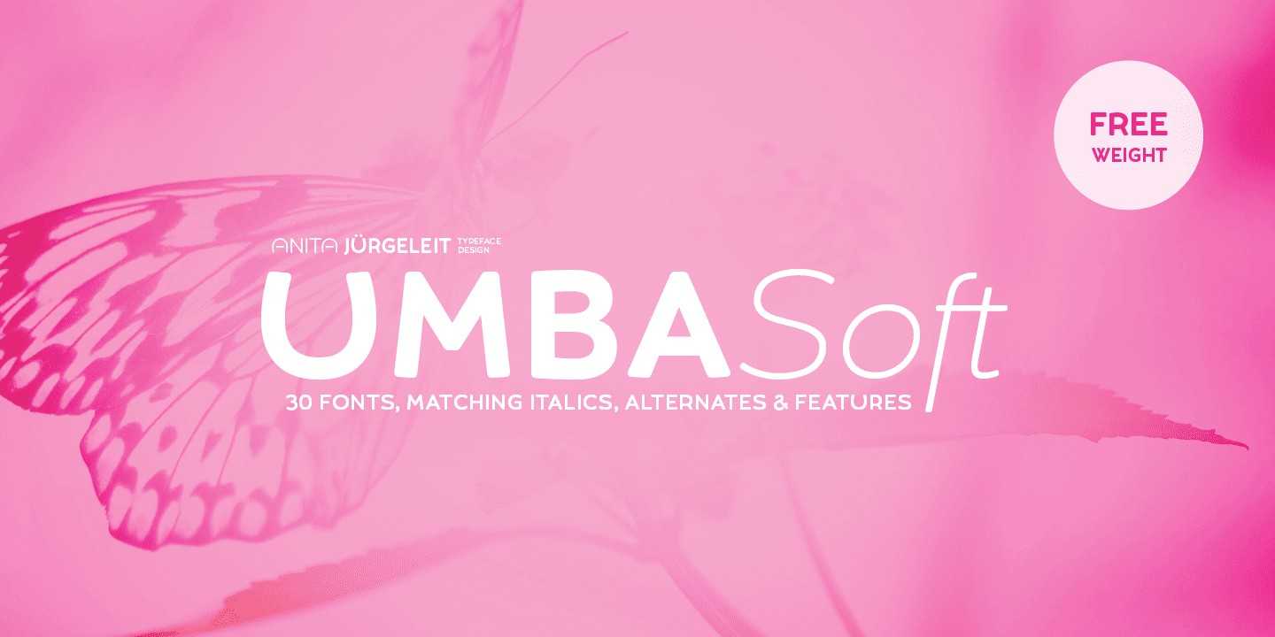 Пример шрифта Umba Soft